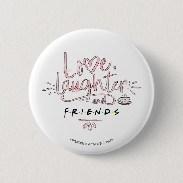 Macaron Rond 5 Cm Amour, rire et amis™ (Devant)