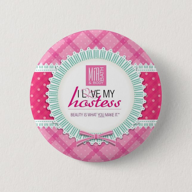 Macaron Rond 5 Cm Amour rond d'I mon Pin d'hôtesse (Devant)
