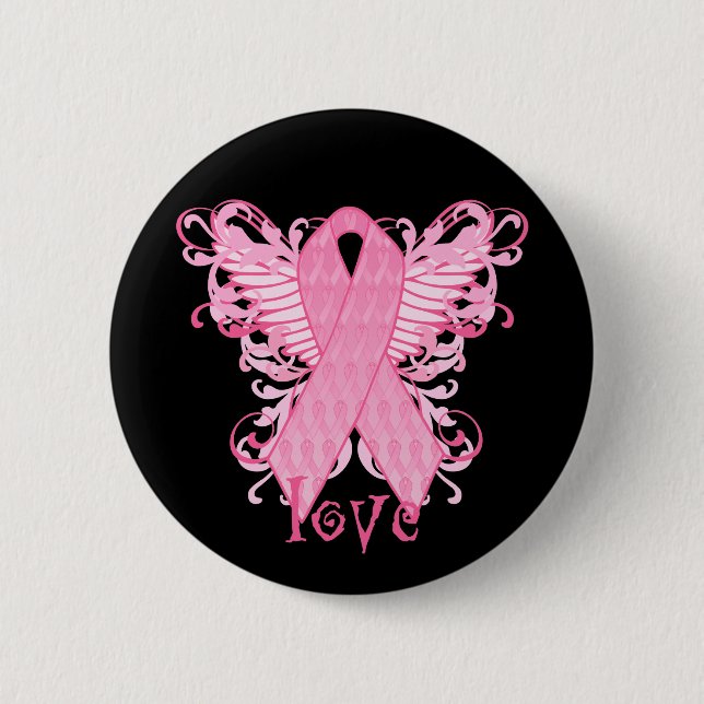 Macaron Rond 5 Cm Amour rose de ruban (Devant)