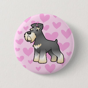 Macaron Rond 5 Cm Amour Schnauzer géant/standard/miniature