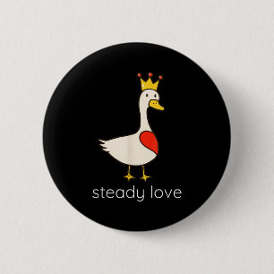 Macaron Rond 5 Cm Amour stable couple drôle amoureux d'oie Saint-Val