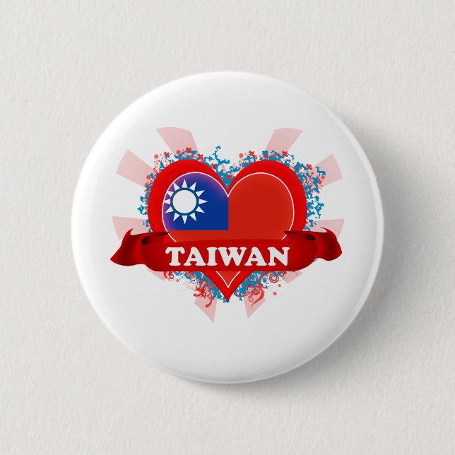 Macaron Rond 5 Cm Amour Taïwan du cru I (Devant)