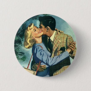 Macaron Rond 5 Cm Amour vintage et romance, Danse de Noël