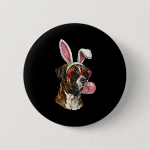Macaron Rond 5 Cm Amoureux de chien boxer lapin de Pâques