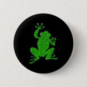 Macaron Rond 5 Cm Amoureux de grenouilles amusantes Polka Dot Art St