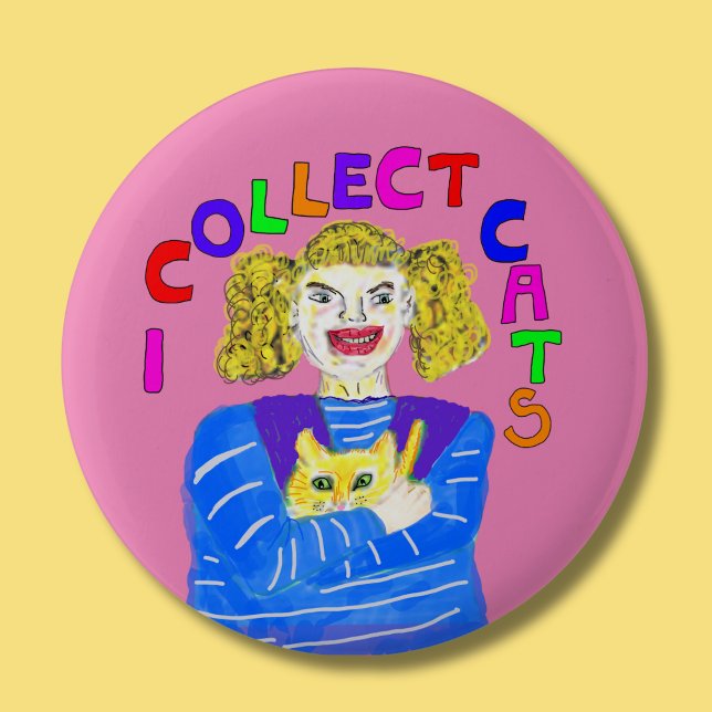 Macaron Rond 5 Cm Amoureux de les chats cadeau chaton secourir nouve (Créateur téléchargé)