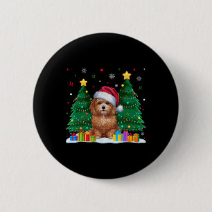 Macaron Rond 5 Cm Amoureux de les chiens de Maltipoo Santa Hat Ugly