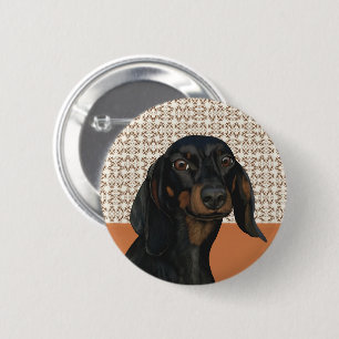 Macaron Rond 5 Cm Amoureux de les chiens de Portrait de chien Dachsh