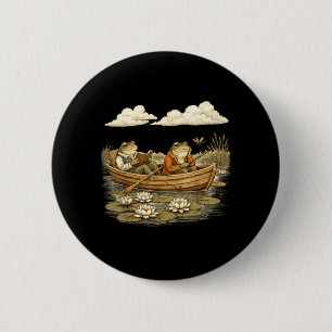 Macaron Rond 5 Cm Amoureux de livres de grenouille drôle de crapaud