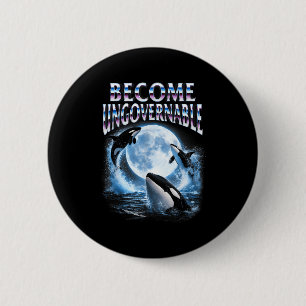 Macaron Rond 5 Cm Amoureux des baleines orques mer océan animal devi