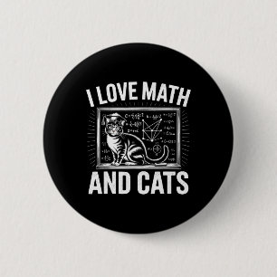 Macaron Rond 5 Cm Amoureux des chats mathématiques Prof de maths drô