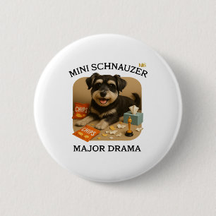 Macaron Rond 5 Cm Amoureux des chiens Mini Schnauzer