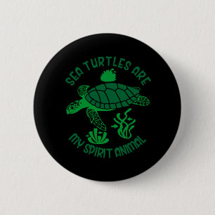 Macaron Rond 5 Cm Amoureux des Tortues Les Tortues Marines Sont Mo