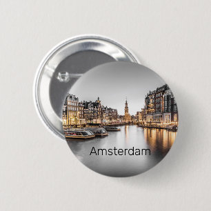 Macaron Rond 5 Cm Amsterdam Pays-Bas Holland Souvenir
