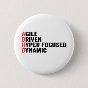 Macaron Rond 5 Cm Amusant Adhd Agile Driven Hyper Focused Dynamic Do