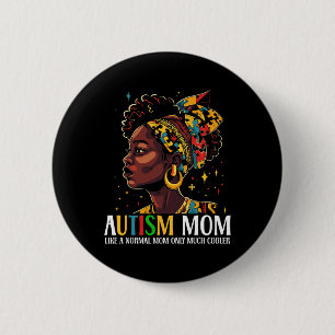 Macaron Rond 5 Cm Amusant Africain Noir Autisme Maman Afro Mère Auti
