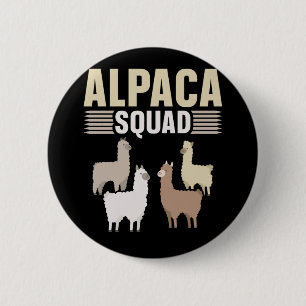 Macaron Rond 5 Cm Amusant Amoureux des animaux de l'équipe Alpaca