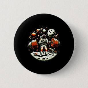Macaron Rond 5 Cm Amusant Astronaut Spaceman Poids Fitness Gym