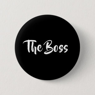 MACARON ROND 5 CM AMUSANT, BOUTON BOSS