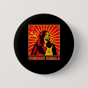 Macaron Rond 5 Cm Amusant camarade socialiste Kamala Commie La Harri