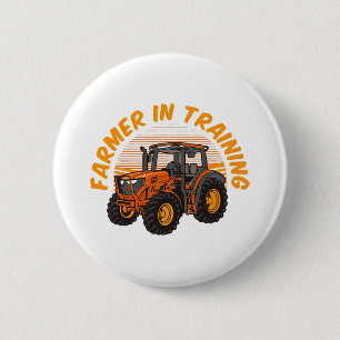 Macaron Rond 5 Cm Amusant Futur Agriculteur Dans La Formation De Tra