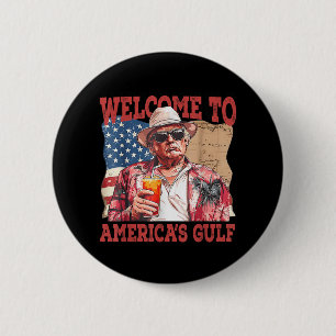 Macaron Rond 5 Cm Amusant Golfe Des États-Unis Trump Bienvenue Dans 