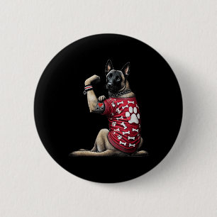 Macaron Rond 5 Cm Amusant J'Aime Maman Tattoo Belge Malinois Maman P
