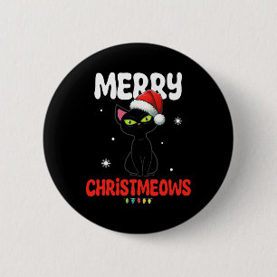 Macaron Rond 5 Cm Amusant Joyeux Christmeows Joyeux Chat Noël Enfant