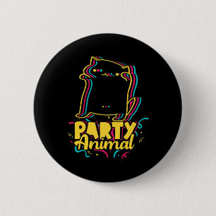 Macaron Rond 5 Cm Amusant Parti Animal Disco Danser Mème Chat