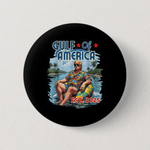 Macaron Rond 5 Cm Amusant Trump Chemise Golfe Des Etats-Unis Est 202