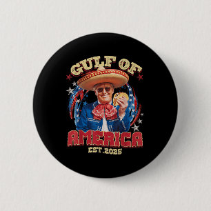 Macaron Rond 5 Cm Amusant Trump Golfe Des Etats-Unis Est 2025 Golfe 