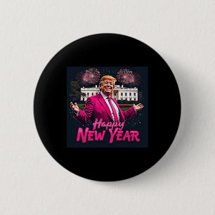 Macaron Rond 5 Cm Amusant Trump New Year Party 2025 Trump New Year N