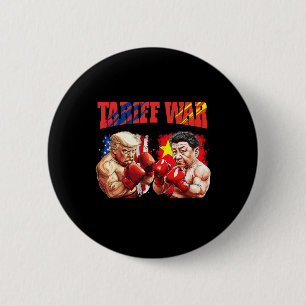 Macaron Rond 5 Cm Amusant Trump Vs Xi Jinping Boxing Boxing Match