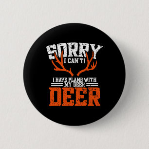 Macaron Rond 5 Cm Amusante Chasse aux Cerfs - Chasse aux Cerfs