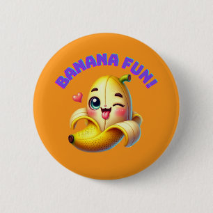 Macaron Rond 5 Cm Amusante conception de l'écriture banane pour Gi a