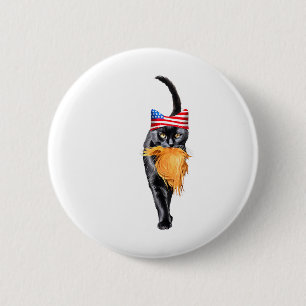 Macaron Rond 5 Cm Amusante Femme Sans Chat Avec Trump Votez Kama