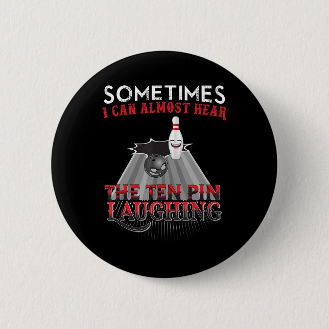 Macaron Rond 5 Cm Amusants Bowling Dix Épingles Conception (Devant)