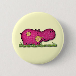 Macaron Rond 5 Cm amusement d'hippopotame
