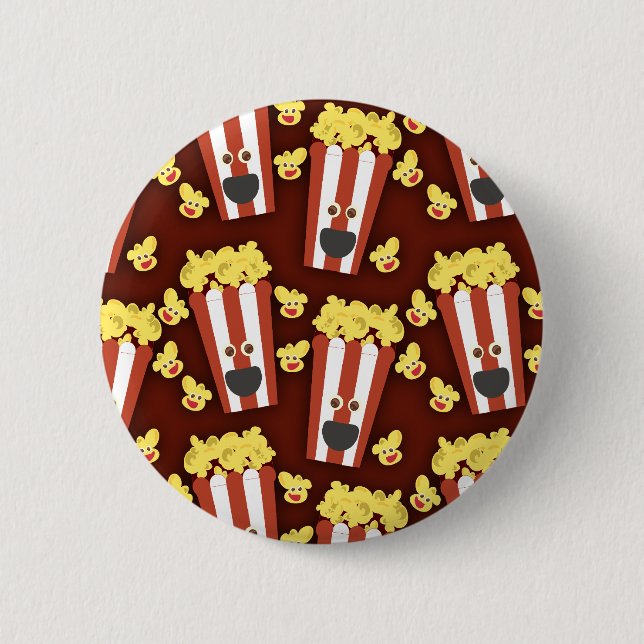 Macaron Rond 5 Cm Amusement et maïs éclaté frais de film (Devant)