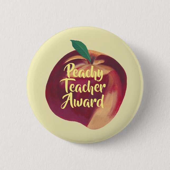 Macaron Rond 5 Cm Amusement - Peachy Teacher Award Peach Peach Pin o (Devant)