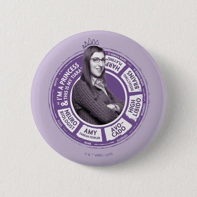 Macaron Rond 5 Cm Amy Farrah Fowler - Graphique d'informations (Devant)