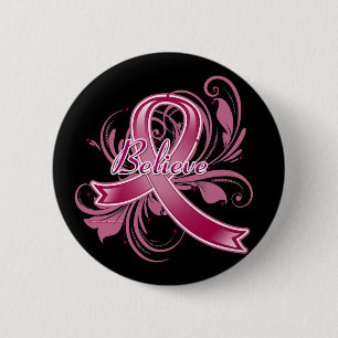 Macaron Rond 5 Cm Amyloidosis Croire Flourish Ribbon