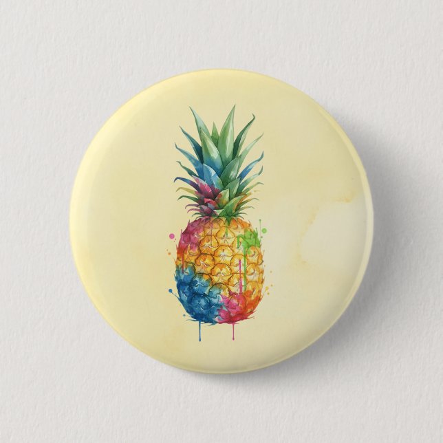 Macaron Rond 5 Cm Ananas (Devant)