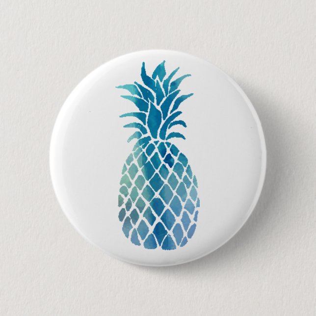 Macaron Rond 5 Cm ananas bleu (Devant)