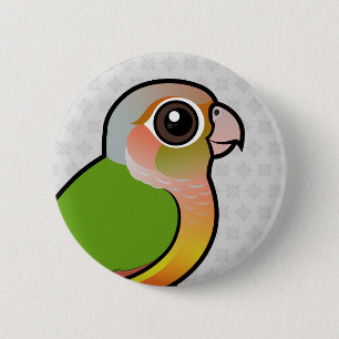 Macaron Rond 5 Cm Ananas Conure Vert-cheeked de Birdorable