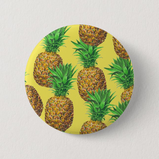 Macaron Rond 5 Cm Ananas ensoleillés (Devant)
