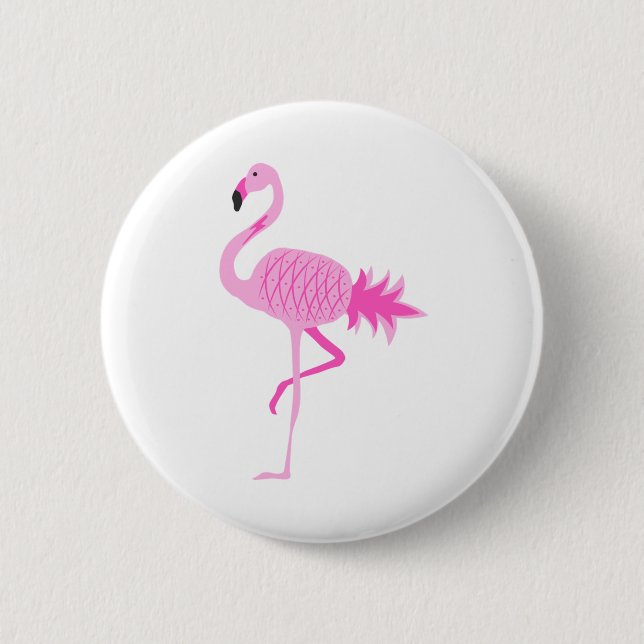 Macaron Rond 5 Cm Ananas Flamant rose (Devant)