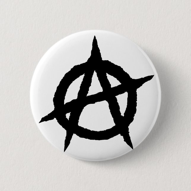 Macaron Rond 5 Cm Anarchie symbole punk noir culture de musique sign (Devant)