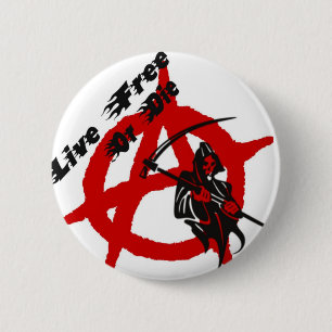 Macaron Rond 5 Cm Anarchy Grim Reaper