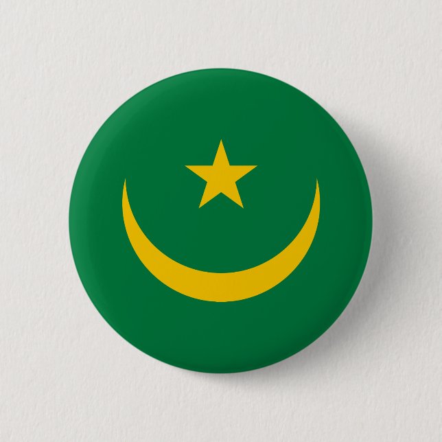 Macaron Rond 5 Cm Ancien drapeau mauritanien (Devant)